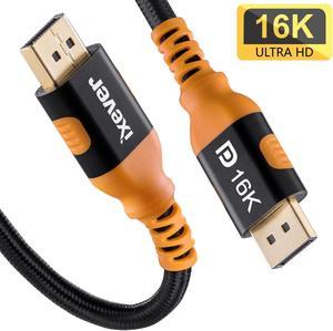 16K DP DisplayPort to DisplayPort 2.0 Cable 6.6 ft, iXever DP 2.0 Cable Cord 80Gbps HDR, HDCP DSC 1.2a,16K@60Hz, 8K@120Hz with DSC, 4K@240Hz/165Hz/144Hz/120Hz, For FreeSync G-Sync Gaming Monitor