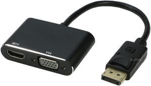 DP DisplayPort to HDMI VGA Adapter, IXEVER DP 1.2 HBR2 to HDMI 4K or VGA 1080p Digital Video Converter Display Adapter Dongle for HDMI or VGA Monitor