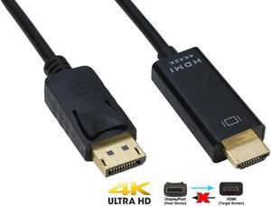 DP DisplayPort to HDMI Cable 6ft, IXEVER 4K Display Port to HDMI Adapter Male to Male 6 Feet Cable Cord Converter for PCs to HDTV, Monitor, Projector
