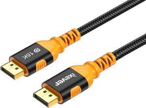 IXEVER DisplayPort Cable 2.1 DP2.0 80Gbps Support 16K@60Hz 8K@120Hz 4K@240Hz HDR10, HDCP, DSC 1.2a, Braided Display Port Cable Cord Compatible FreeSync G-Sync Video Card Monitor, 10FT