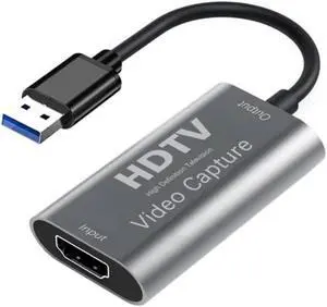 IXEVER HDMI Video Capture Card, Cam Link Card Game Audio Capture Adapter HDMI to USB 3.0 Type A Record Capture Device for Streaming, Live Broadcasting, Video Conference, Teaching, Gaming