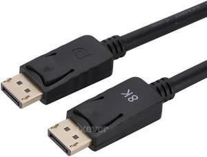 IXEVER 8K DisplayPort Cable 1.4, DP Cable 6ft (8K@60Hz, 4K@120Hz, 2K@165Hz) HBR3 Support 32.4Gbps, HDR, HDCP 2.2, FreeSync G-Sync, Braided Display Port for Gaming Monitor, Graphics, PC