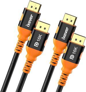 2-Pack 16K Displayport Cable 2.1 6.6FT, iXever DP 2.1 Cable [16K@60Hz, 8K@120Hz, 4K@240Hz] 80Gbps HDR, HDCP DSC 1.2a, for FreeSync G-Sync Gaming Monitor 4090 7900xtx/PC/TV/Monitor