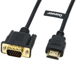 HDMI to VGA Cable 6 feet, iXever HDMI Computer to VGA Monitor Cable (Male to Male) 1080p, Compatible for Computer, Desktop, Laptop, PC, Monitor, Projector, HDTV, Roku, Xbox, Uni-Directional