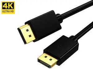 4K DisplayPort Cable, IXEVER 6.6ft DP Cable 1.2, [4K@144Hz,4K@60Hz,2K@165Hz], High Speed Gold-Plated Display Port to Display Port Cable, for Gaming Monitor, Graphics Card, TV, PC, Laptop
