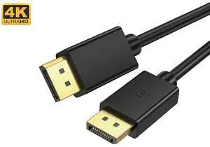 DisplayPort Cable, IXEVER DP Cable v1.2 Display Port to Display Port [6.6FT], [4K@144Hz,4K@60Hz,2K@165Hz], High Speed Gold-Plated Display Port Cord for Gaming Monitor, Graphics Card, TV, PC, Laptop