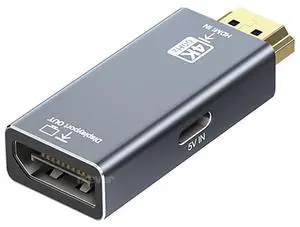 HDMI Input to DisplayPort Adapter 4K 60Hz 1080P 120Hz, IXEVER HDMI (Source) to DP (Display) Converter Male to Female for Laptop,AMD,NVIDIA,PS5,Xbox and More, Uni-Directional