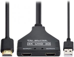 Xiwai HDMI-Compatible 1.3 to Dual Female Splitter Switch Extension Adapter Cable with Power for HDTV Laptop 1080P