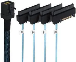 Xiwai Internal Mini SAS SFF-8643 Host to 4 SAS 29Pin SFF-8482 Target Disk 6Gbps Data Server Raid Cable