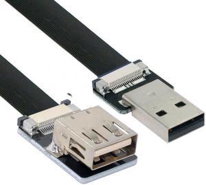 Chenyang CY USB 2.0 Type-A Male to Female Extension Data Flat Slim FPC Cable for FPV and Disk and Scanner and Printer