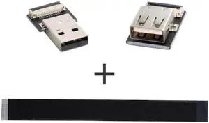 CY USB 2.0 Type-A Male to Female Extension Data Flat Slim FPC Cable for FPV and Disk and Scanner and Printer