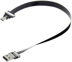 Xiwai USB 2.0 Type-A Male to Micro USB 5Pin Male Data Flat Slim FPC Cable for FPV and Disk and Phone