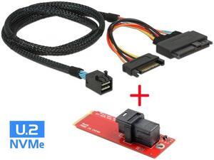 Cablecc M.2 SFF-8643 Card Adapter and U.2 U2 SFF-8639 NVME PCIe SSD Cable PCI-E 3.0 4.0 for Mainboard SSD