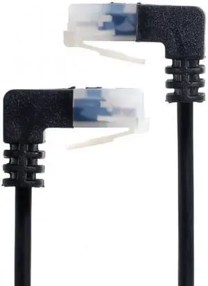 Cablecc Ultra Slim Cat6 Ethernet Cable RJ45 Down Angled 25cm UTP Network Cable Patch Cord 90 Degree Cat6a Lan for Laptop Router TV BOX