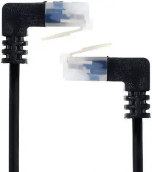 Cablecc Ultra Slim Cat6 Ethernet Cable RJ45 Down to Up Angled 25cm UTP Network Cable Patch Cord 90 Degree Cat6a Lan for Laptop Router TV BOX