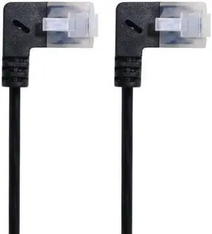 Cablecc Ultra Slim Cat6 Ethernet Cable RJ45 Left Angled 25cm UTP Network Cable Patch Cord 90 Degree Cat6a Lan for Laptop Router TV BOX