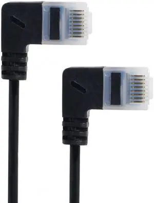 Cablecc Ultra Slim Cat6 Ethernet Cable RJ45 Right Angled UTP Network Cable Patch Cord 90 Degree Cat6a Lan Cable 25cm for Laptop Router TV BOX