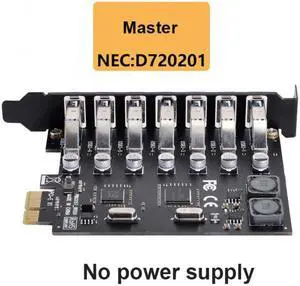 CY 7 Ports PCI-E to USB 3.0 HUB PCI Express Expansion Card Adapter 5Gbps for Motherboard