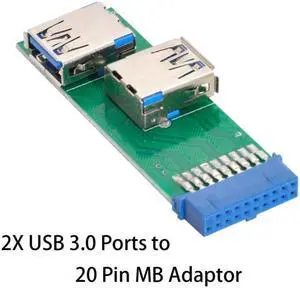 CY Dual Side USB 3.0 A Type Female to Motherboard 20Pin 19 Pin Box Header Slot Adapter PCBA with LED