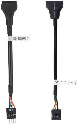 Xiwai 2pcs USB 2.0 9Pin to USB 3.0 20pin Housing Header Female Cable Reversible for Motherboard