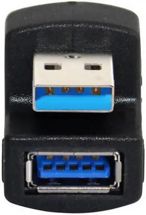 Jimier 1 Set Up & Down Angled USB 3.0 Adapter A Male to Female Extension 180 Degree 5Gbps