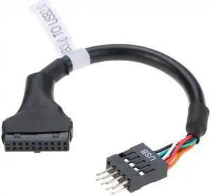 Jimier USB 3.0 20pin Motherboard Housing Male to USB 2.0 9Pin Header Device Female Cable