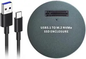Jimier BLACK USB 3.1 USB-C to NVME M-key M.2 NGFF SSD External PCBA Conveter Adapter Vertical Type
