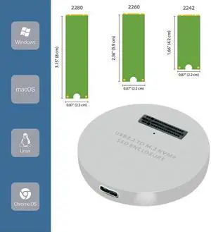 Jimier GREY USB 3.1 USB-C to NVME M-key M.2 NGFF SSD External PCBA Conveter Adapter Vertical Type