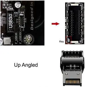 CY 2pcs USB 3.1 Front Panel Header Male to Female Type-E Motherboard Extension Data Adapter