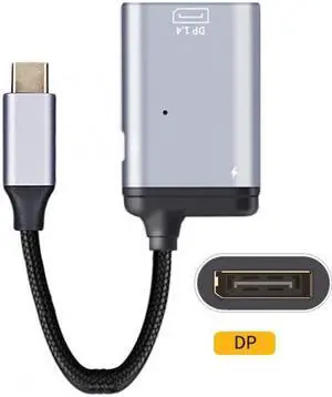 Jimier USB-C Type C to Displayport Monitor Converter Adapter 4K 2K 60hz with Female PD Power Port