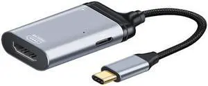 Cablecc USB-C Type C to HDMI Converter HDTV Adapter 4K 60hz 1080p with Female PD Power Port