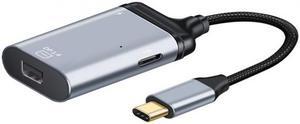 Cablecc USB-C Type C to Mini DP Displayport Monitor Converter Adapter 4K 2K 60hz with Female PD Power Port