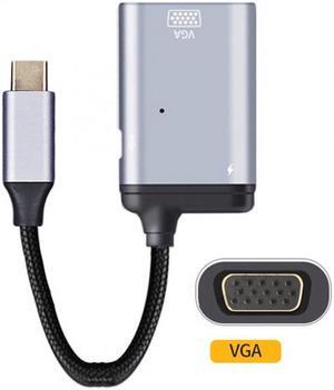 Xiwai USB-C Type C to VGA RGB Converter HDTV Adapter 60hz 1080p with Female PD Power Port