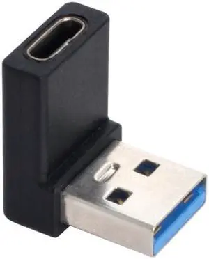 Cablecc USB-C Type C Female 90 Degree Up Angled to USB 3.0 A Male Data Adapter for Laptop Desktop
