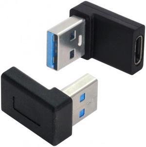 Jimier USB-C Type C Female 90 Degree Up Angled to USB 3.0 A Male Data Adapter for Laptop Desktop
