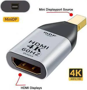 KAIBOXIXI Mini DisplayPort DP Source to HDMI Sink Displays 4K@60hz Ultra HD Converter Adapter for Laptop Mac KAIBOXIXI Mini DisplayPort DP Source to HDMI Sink Displays 4K@60hz Ultra HD Converter Adapter for Laptop Mac