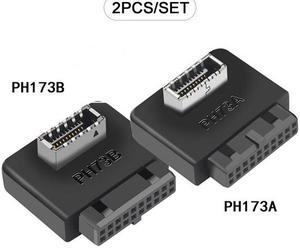CYSM 2pcs USB 3.1 Front Panel Socket Key-A Type-E to USB 3.0 20Pin Header Male Extension Adapter for Motherboard