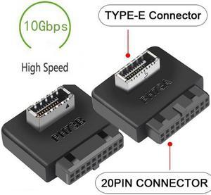 KAIBOXIXI 2pcs USB 3.1 Front Panel Socket Key-A Type-E to USB 3.0 20Pin Header Male Extension Adapter for Motherboard