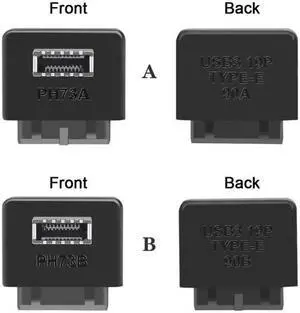 Xiwai Cable 2pcs USB 3.1 Front Panel Socket Key-A Type-E to USB 3.0 20Pin Header Male Extension Adapter for Motherboard