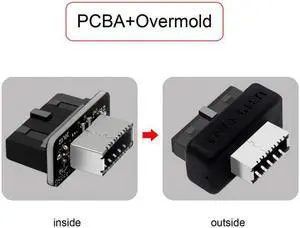 Xiwai Cable Overmold USB 3.1 Front Panel Socket Key-A Type-E to USB 3.0 20Pin Header Male Extension Adapter