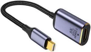 Cablecc Mini DisplayPort 1.4 Source to HDMI 2.0 Display 8K 60hz UHD 4K MINI-DP to HDMI Female Monitor Adapter Cable