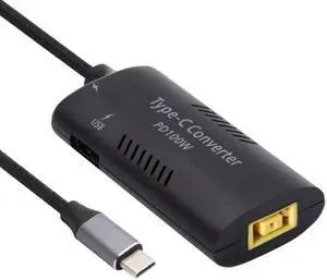 Cablecc Rectangle Power Thinpad X1 Input to 100W Dual Type C USB-C and Type-A Output PD Emulator Trigger Charge Cable