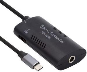 Cablecc DC Power 5.5x2.5mm 5.5x2.1mm Input to 100W Dual Type C USB-C and Type-A Output PD Emulator Trigger Charge Cable