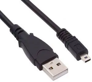 Cablecc USB 2.0 Type-A to Camera Mini 8P Data Power Cable for Coolpix UC-E6 UC-E16 UC-E17 DSC-W DMC-S EX-Z