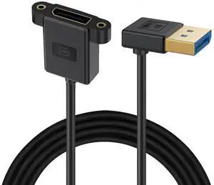 Cablecc Ultrafine Down Angled DisplayPort 1.4 DP Male to Female Extension Cable 8K 60hz 4K 144hz for Desktop Laptop Monitor Graphics Card 30cm