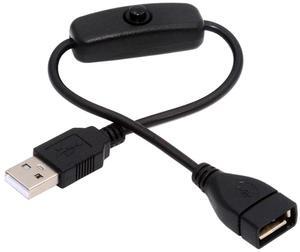 Cablecc USB2.0 Cable with On Off Power Switch Button USB Type-A Male to Female for DC 5V Desk Lamp Fan Camera