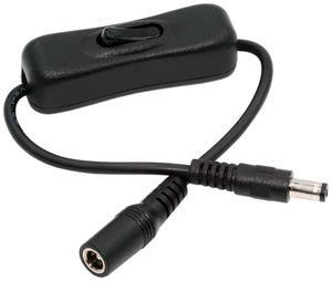 Cablecc DC Cable with On Off Power Switch Button DC 5.5x2.1mm Male to Female for DC 5V Desk Lamp Fan Camera