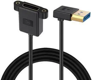 Cablecc Ultrafine Up Angled DisplayPort 1.4 DP Male to Female Extension Cable 8K 60hz 4K 144hz for Desktop Laptop Monitor Graphics Card 30cm