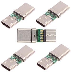 Cablecc 5pcs/lot Micro USB 2.0 5Pin Female Connector to USB Type-C Male Power Data PCBA Adapter for Tablet Phone Laptop