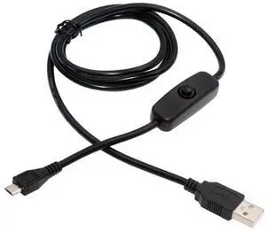 Cablecc Micro USB2.0 to Type-A Cable with On Off Power Switch Button Micro 5Pin for DC 5V Desk Lamp Fan Camera